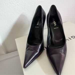 Prada pointed heel, dark purple